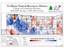 Groundwater Elevation 2018-2020 vs Baseline
