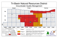 Map Of Tri-Basin NRD Phase II and Phase III GW Quality Mgmt Areas