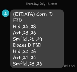 ET Data from 3 locations across TBNRD for Corn & Beans