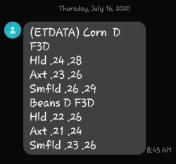 ET Data from 3 locations across TBNRD for Corn & Beans
