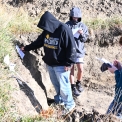 Students in pit at Land Competition